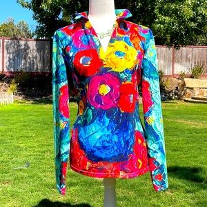 Multicolor V-neck top